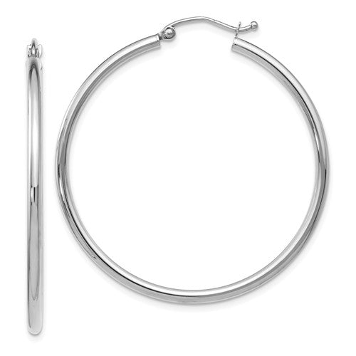 Classic 14K White Gold Hinged Hoop Earrings  Parker Jewelers Carlisle, PA