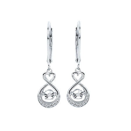 SS .02CTW Diamond Heart Drop Earrings – Shimmering Elegance