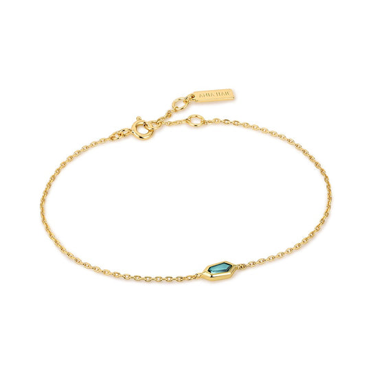 Chic Ania Haie Teal Sparkle Emblem Chain Bracelet