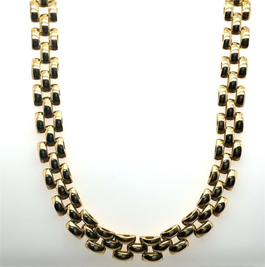 18K Yellow Gold Wide Link Necklace