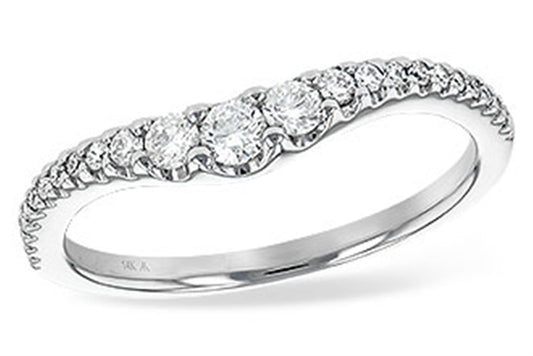 14K White Gold .33CTW Curved Graduated Diamond Band