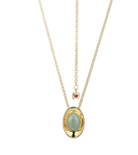 ELLE Swirl Collection Jade Pendant Necklace