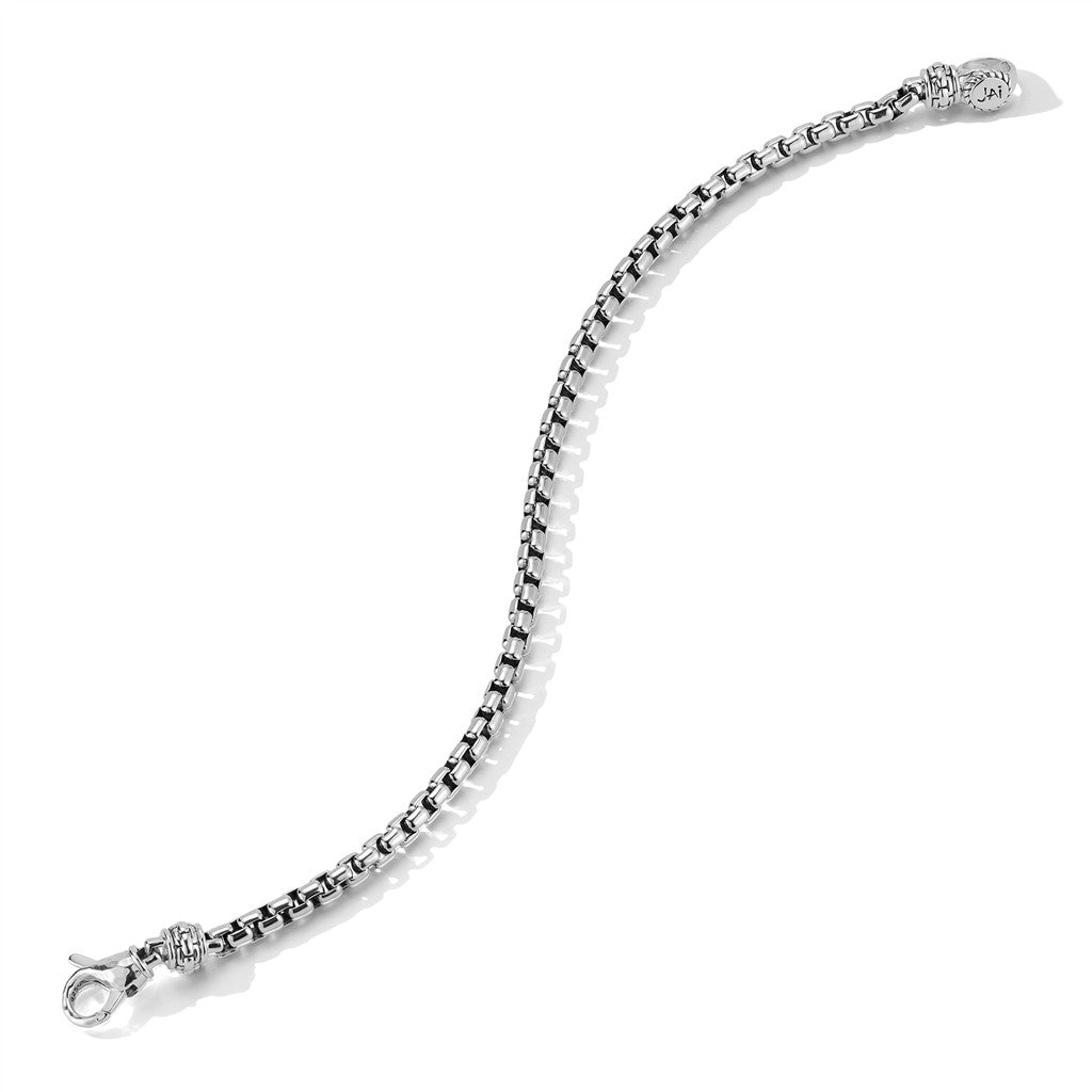 JAI Sterling Silver 3.7mm Box Chain Bracelet, Size | Silver Bracelets