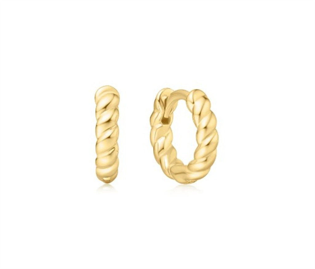 Gold Texture Small Huggie Hoop Earrings - Ania Haie