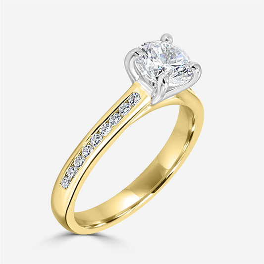 Engagement Ring with Peg Head, Cathedral & Channel Set Shank Semi-Mount
