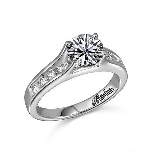 Classic Solitaire Ring with .50Ct Diamonds Semi-Mount