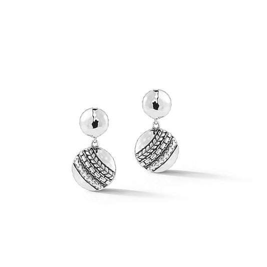 JAI Sterling Silver Master Artisan Textured & Hamm | Silver Earrings