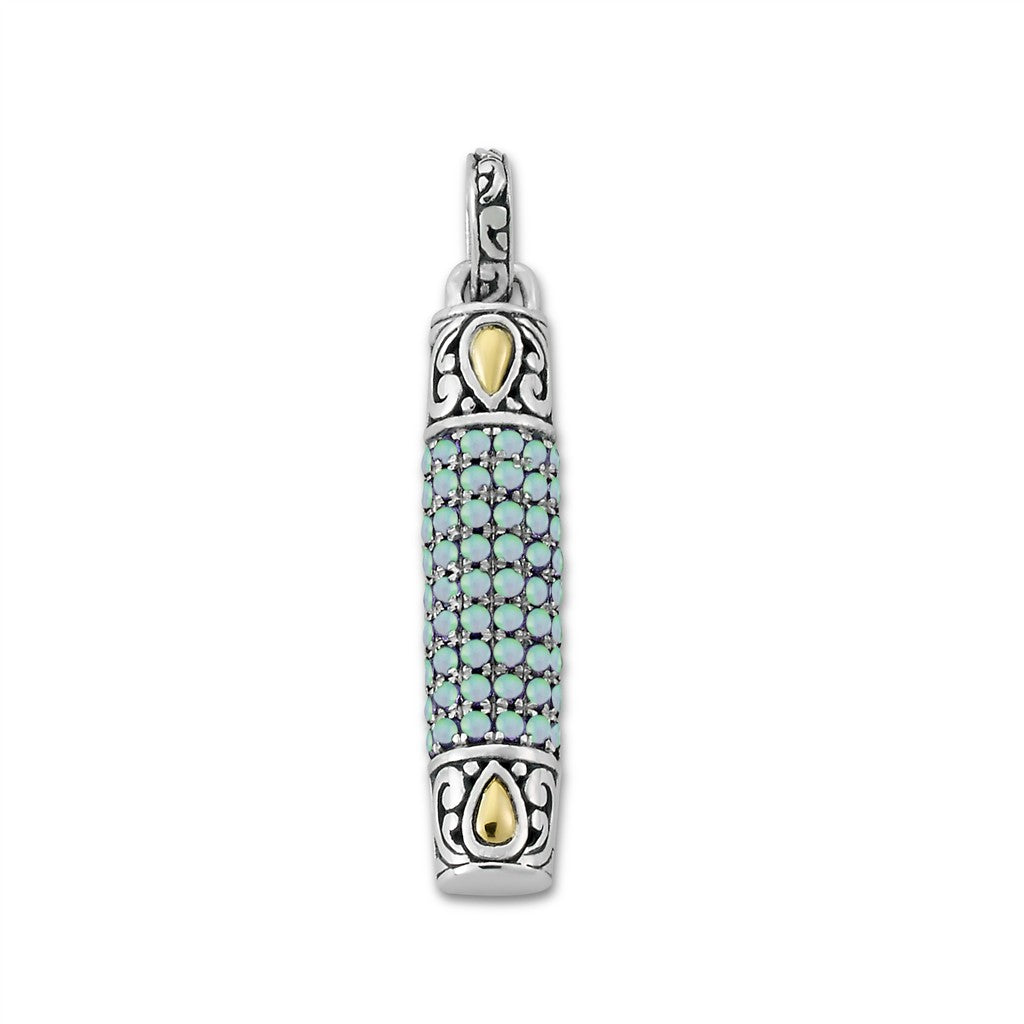 Samuel B Opal Glitter Bar Pendant
