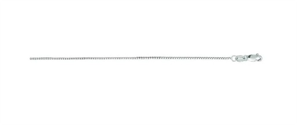 14K White Gold 18" Classic Box Chain – .75mm with Lobster Clasp