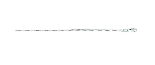 14K White Gold 18" Classic Box Chain – .75mm with Lobster Clasp