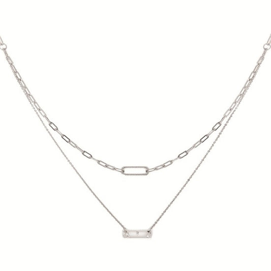 SS .05CTW Diamond Double Tier Necklace – Sterling Sparkle