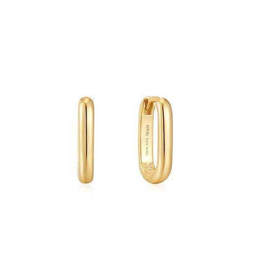 Oval Hoop Earrings - Yellow Gold Plating | Ania Haie