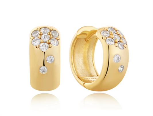 Chic Ania Haie Gold Sparkle Chubby Huggie Hoop