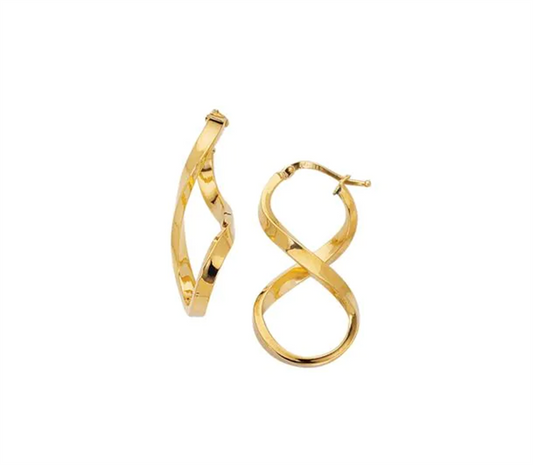 14K Yellow Gold Figure 8 High Polish Dangle Earrings