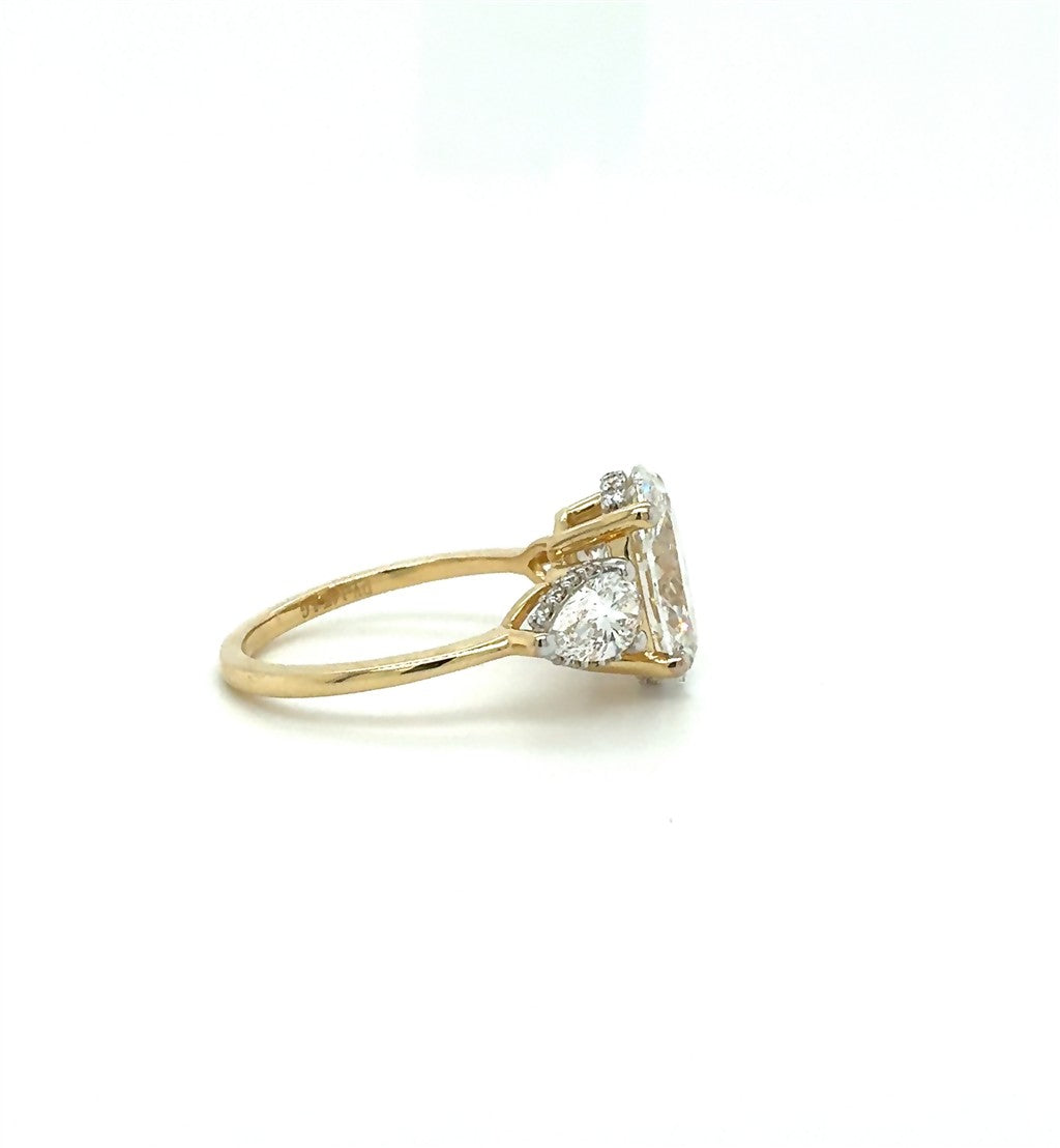 LGD 14KYG 4.17CTW Three-Stone Engagement Ring
