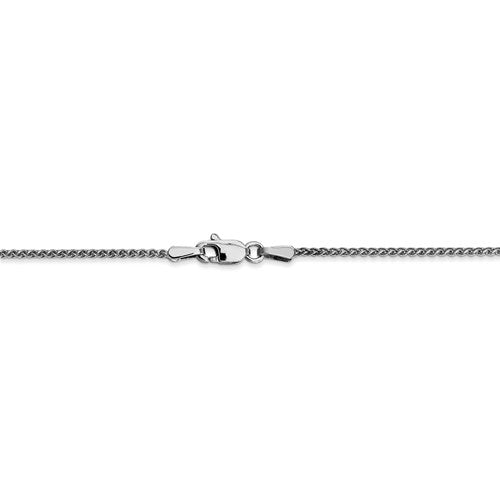 14K White Gold 1.2MM Wheat Chain – 18" Lobster Clasp