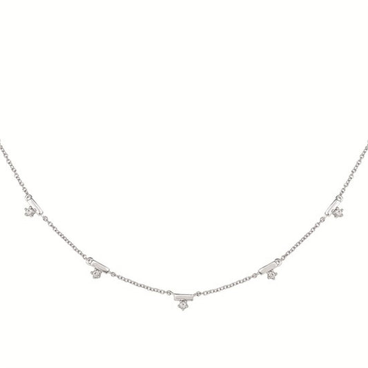 1/8 Ctw Diamond Necklace in Sterling Silver with 20" Adjustable Chain