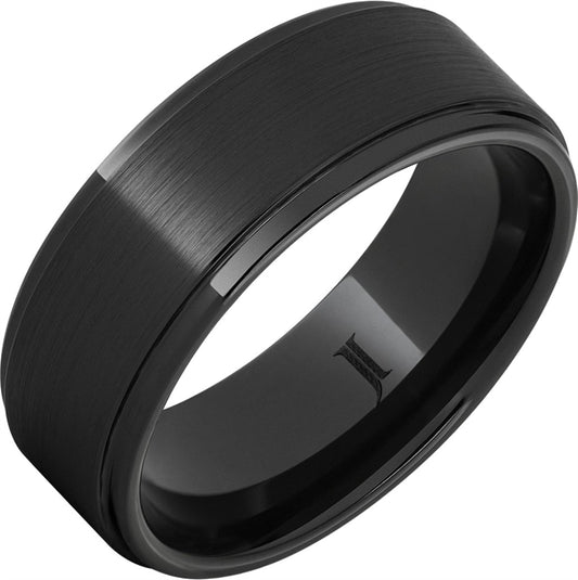 8MM Black Diamond Ceramic Ring | Satin Rogue