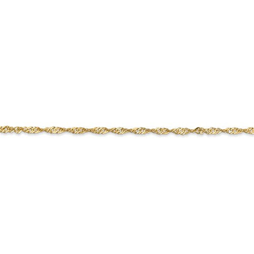 Dazzling 14K Yellow Gold Sparkle Singapore Chain