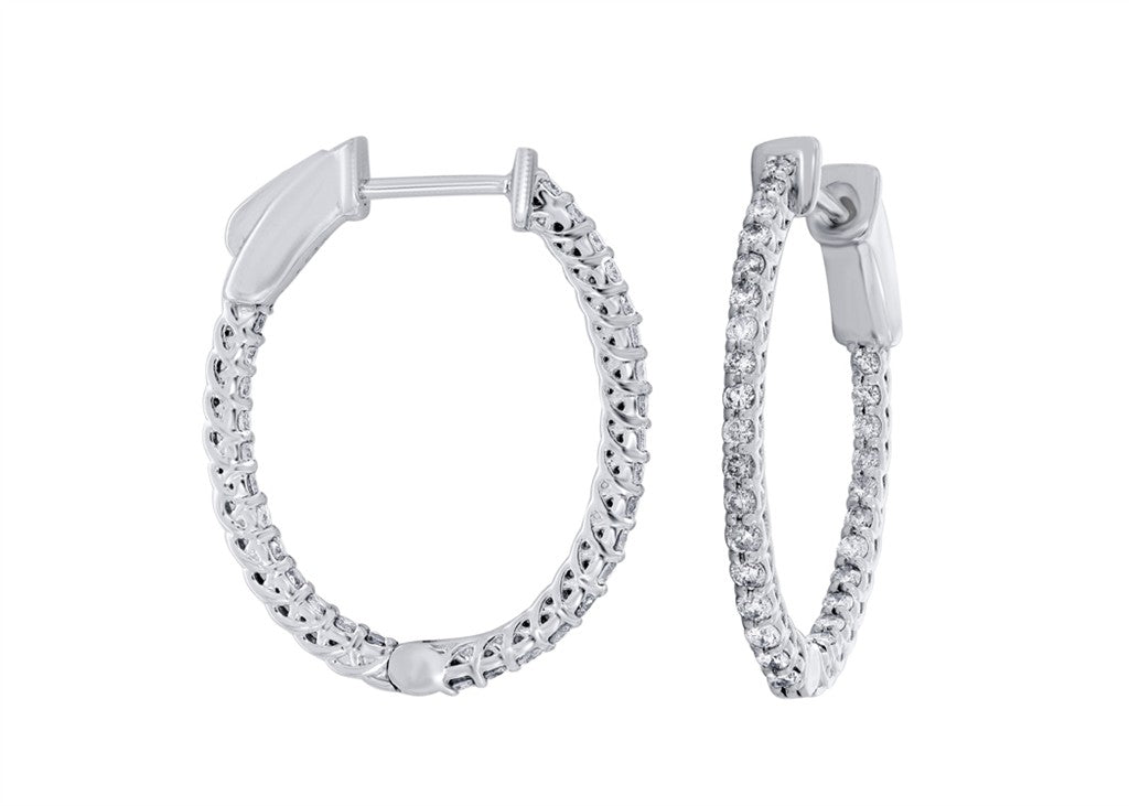 EARRINGS-60 RD 1.05Ct-14K W 3.