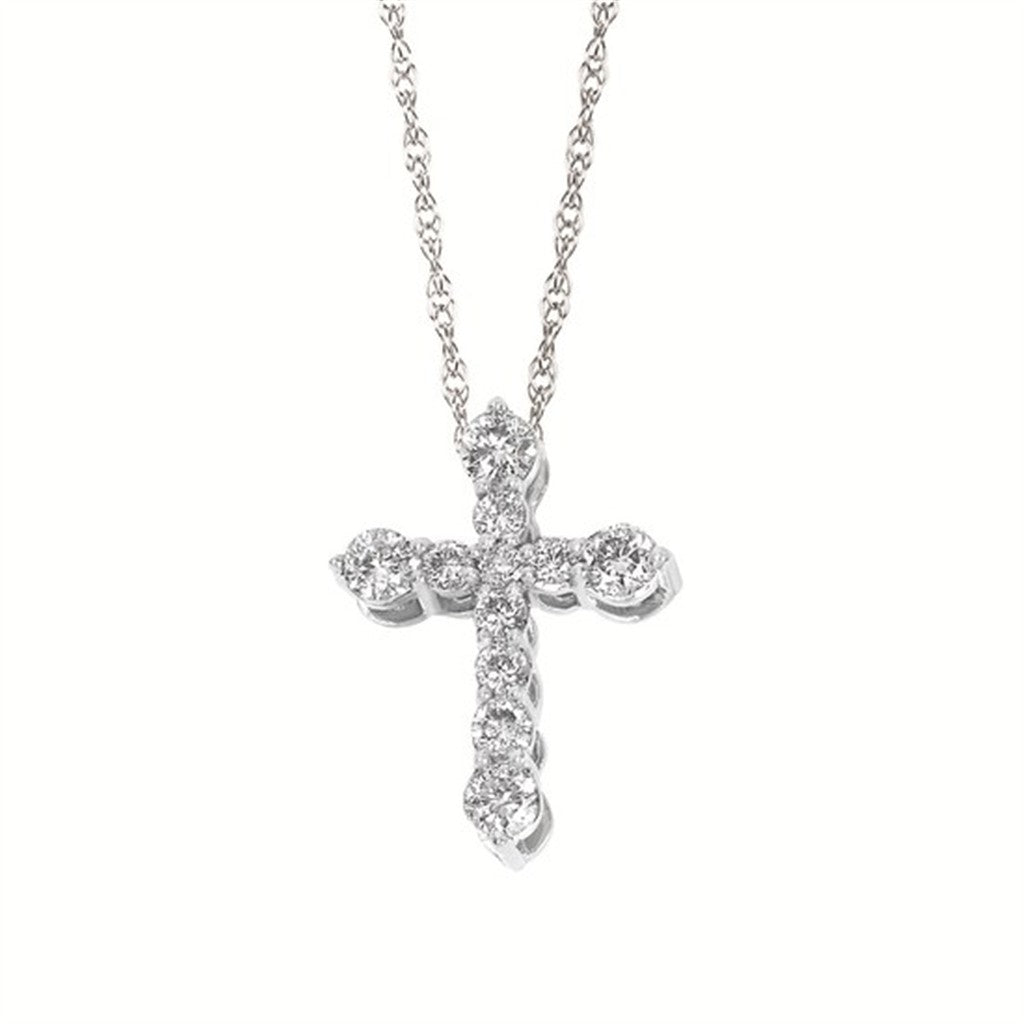 14K Yellow Gold Diamond Cross Pendant – .25CTW