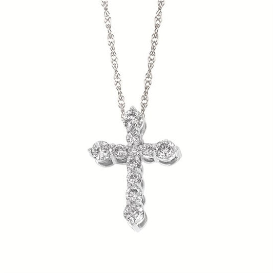 14K Yellow Gold Diamond Cross Pendant – .25CTW