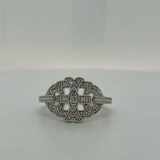 Vintage Diamond Milgrain Ring