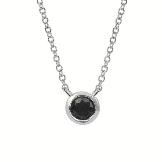 Created Sapphire Bezel Birthstone Pendant with 18" Chain