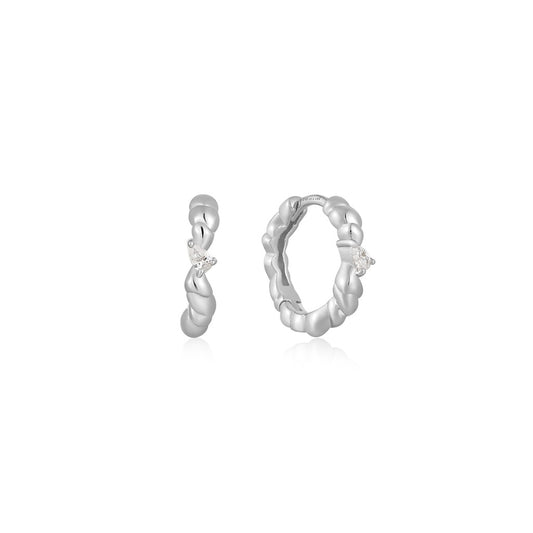 Elegant Ania Haie Twisted Wave Huggie Hoop Earrings