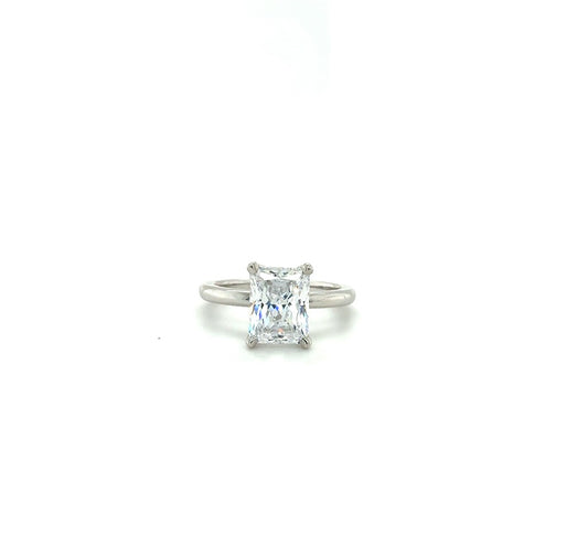 14K White Gold Kaitlyn Solitaire Engagement Ring – Hidden Halo