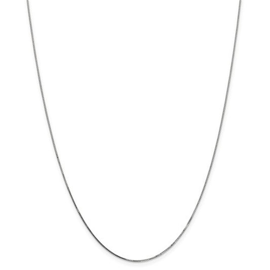 14K White Gold .80MM Box Chain – 16"