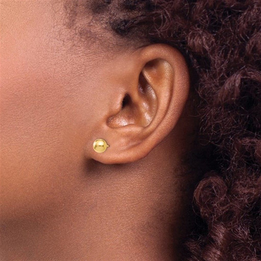 Classic 14K Yellow Gold 6MM Ball Stud Earrings