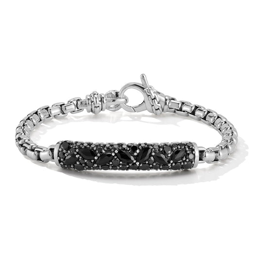 JAI Sterling Silver Multi Gemstone Box Chain Brace | Silver Bracelets