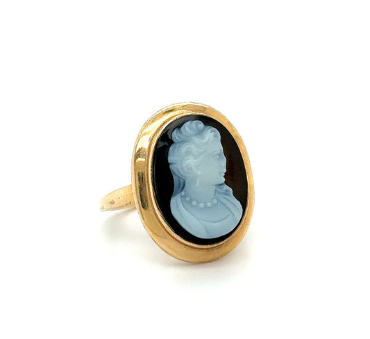 14K Yellow Gold Cameo Ring – Size 6