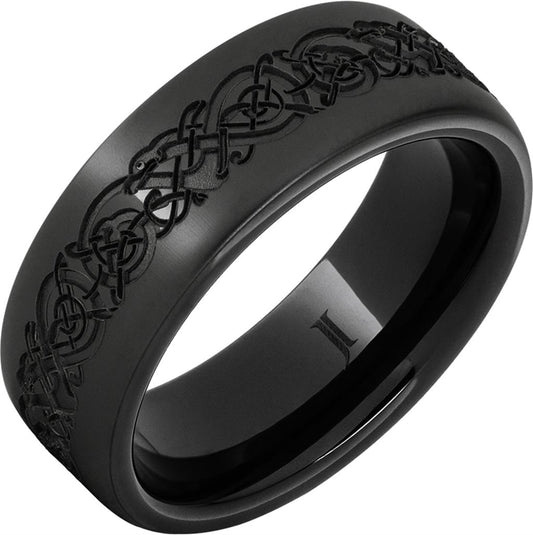 8MM Men's Black Diamond Ceramic Ring | The Norseman