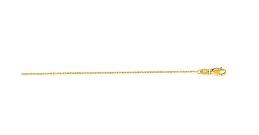 14K Yellow Gold 18" Diamond-Cut Cable Chain with Lobster Clasp