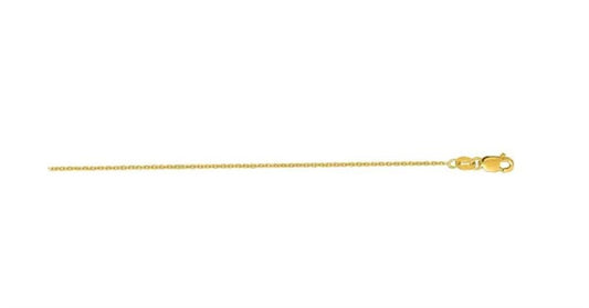 14K Yellow Gold 18" Diamond-Cut Cable Chain with Lobster Clasp