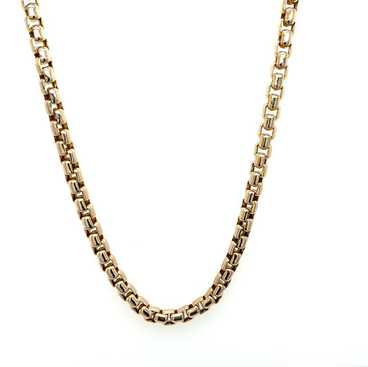 14K Yellow Gold Chunky Box Chain – 24" Length