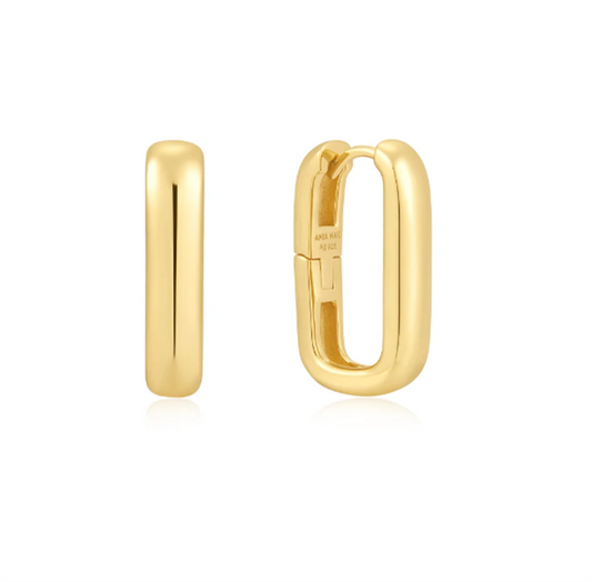 Ania Haie “Chic Creator” Wide Paperclip Hoop Earrings – SS/YGP