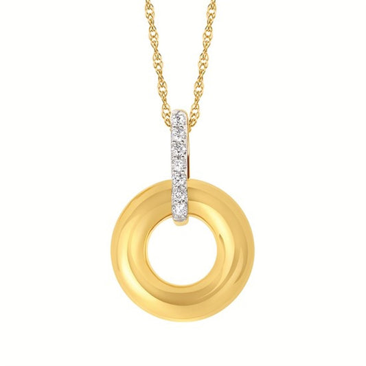 0.07 Ctw. Diamond Pendant in 14K Gold with 18" Chain