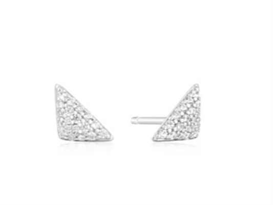 Ania Haie SS Triangular Pavé Studs – Minimalist Sparkle