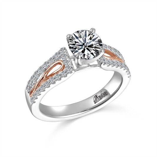Elegant Two-Tone Semi-Mount Bridal Engagement Rings