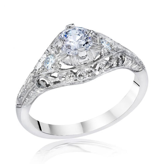 Flora Gold Engagement Ring Semi-Mount