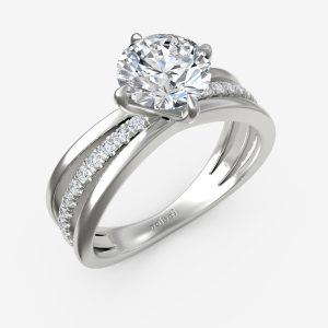 Converging Ray Engagement Ring with Signature Head Semi-Mount