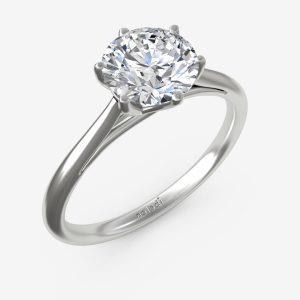 Basic 6 Prong Cathedral Solitaire Engagement Ring Semi-Mount