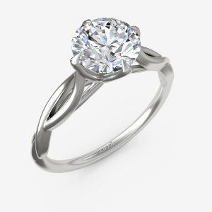 Split Shank Cardinal Point Cathedral 4 Prong Engagement Ring Semi-Mount