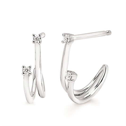 14K White Gold Diamond Fashion Earrings – .06CTW