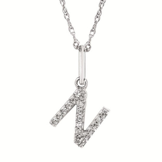 Letter N .05 Ctw. Diamond Pendant