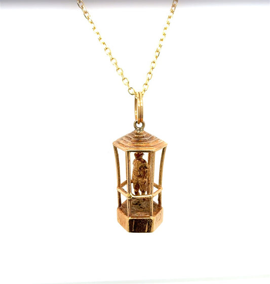 9K Yellow Gold Charm with Tiny Man Inside