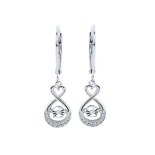 SS .02CTW Diamond Heart Drop Earrings – Shimmering Elegance